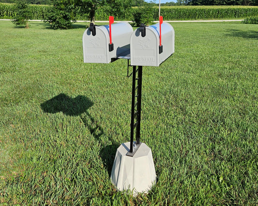 Concrete Base Double Freestanding Mailbox