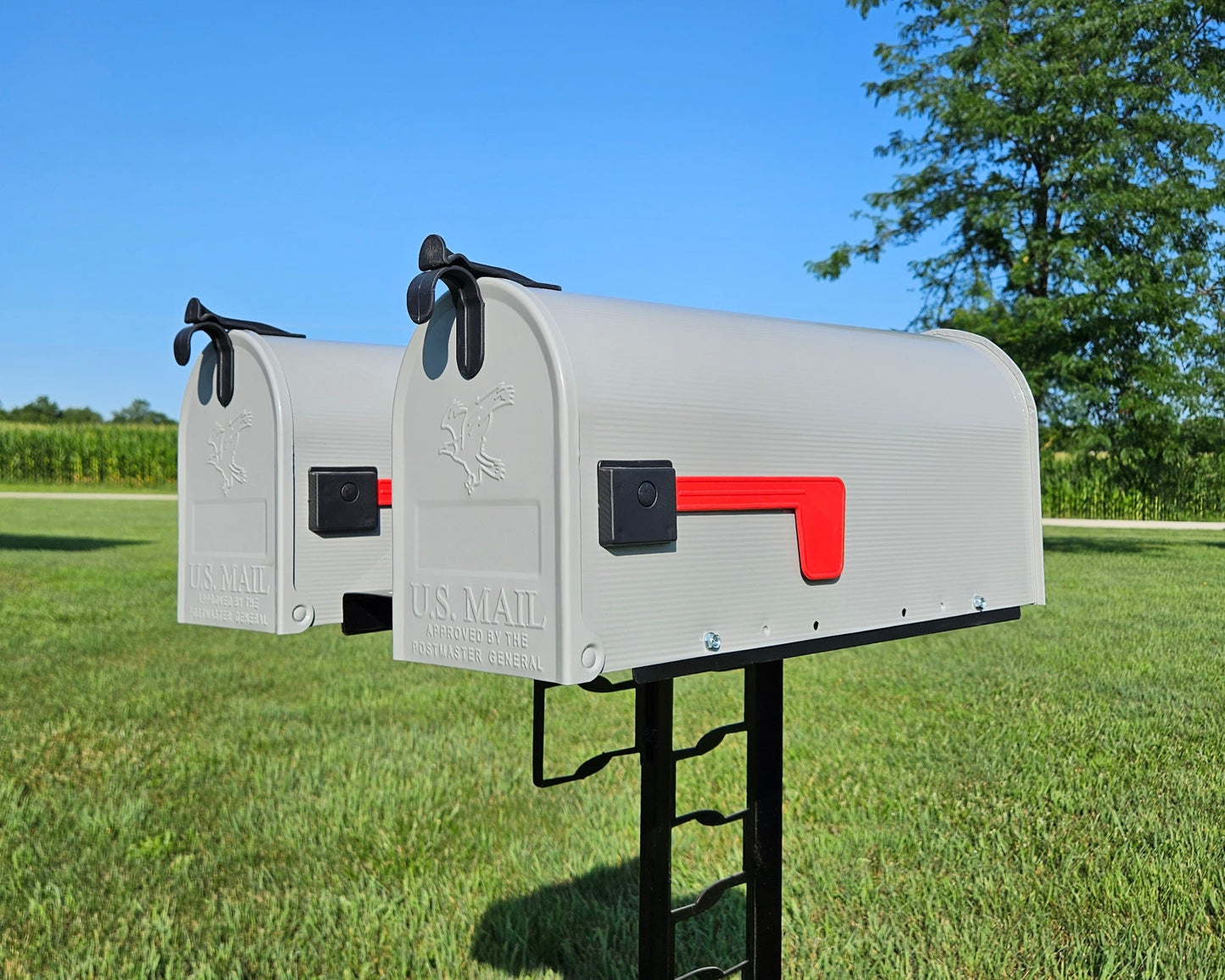 Concrete Base Double Freestanding Mailbox