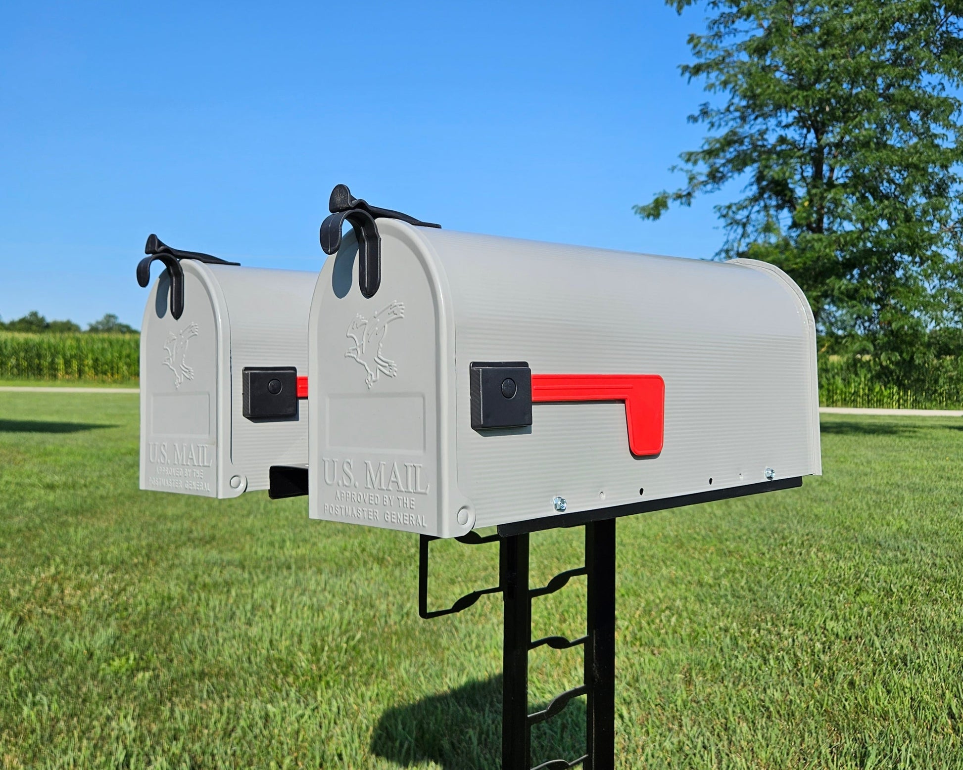 Concrete Base Double Freestanding Mailbox