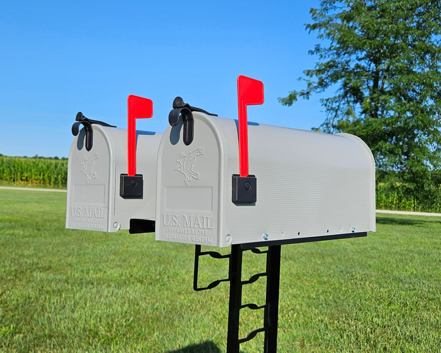 Concrete Base Double Freestanding Mailbox