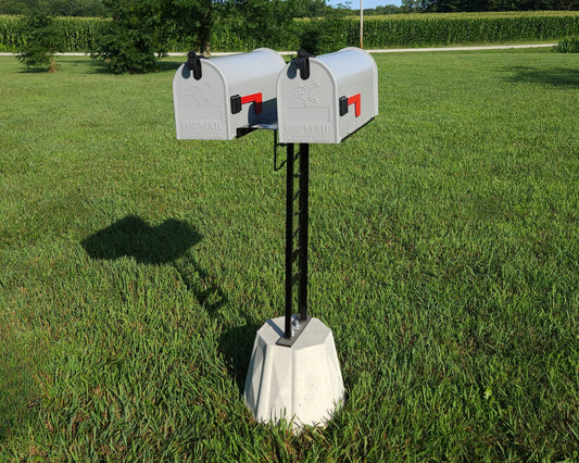 Concrete Base Double Freestanding Mailbox