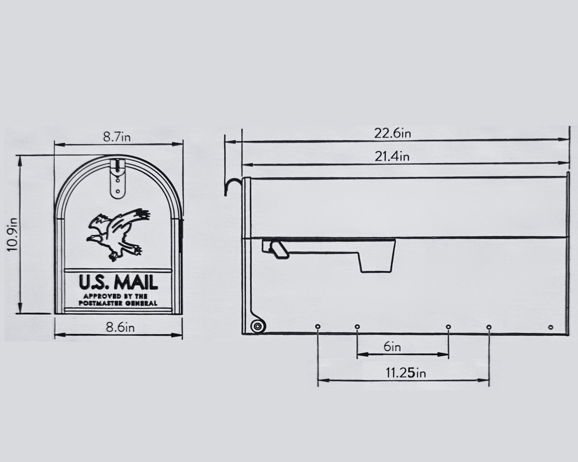 Concrete Base Large Freestanding Mailbox